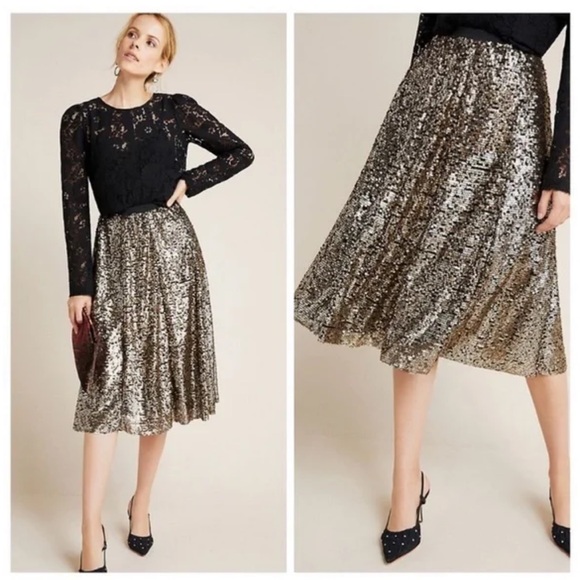 Anthropologie Dresses & Skirts - Anthropologie Maeve Orleans Sequined Midi Skirt